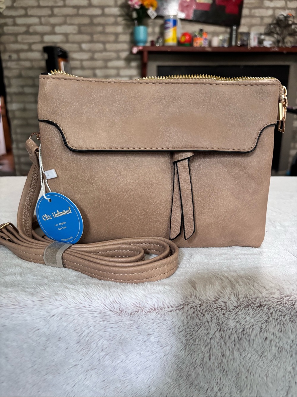 Chic Unlimited Taupe Crossbody Bag